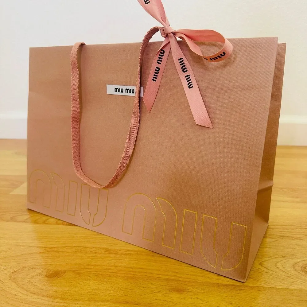 Miu Miu Paper Shopping Bag - pink medium, 13.5